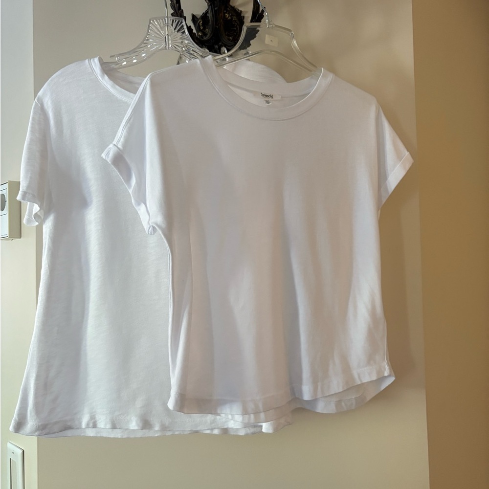 Splendid Classic White Short Sleeve cotton T-Shirt